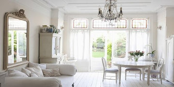 house with a chandelier