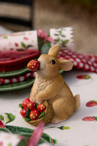Sitting Rabbit with Strawberry Basket