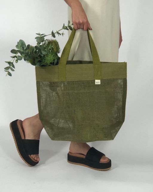 Jute Mesh Bag - Olive