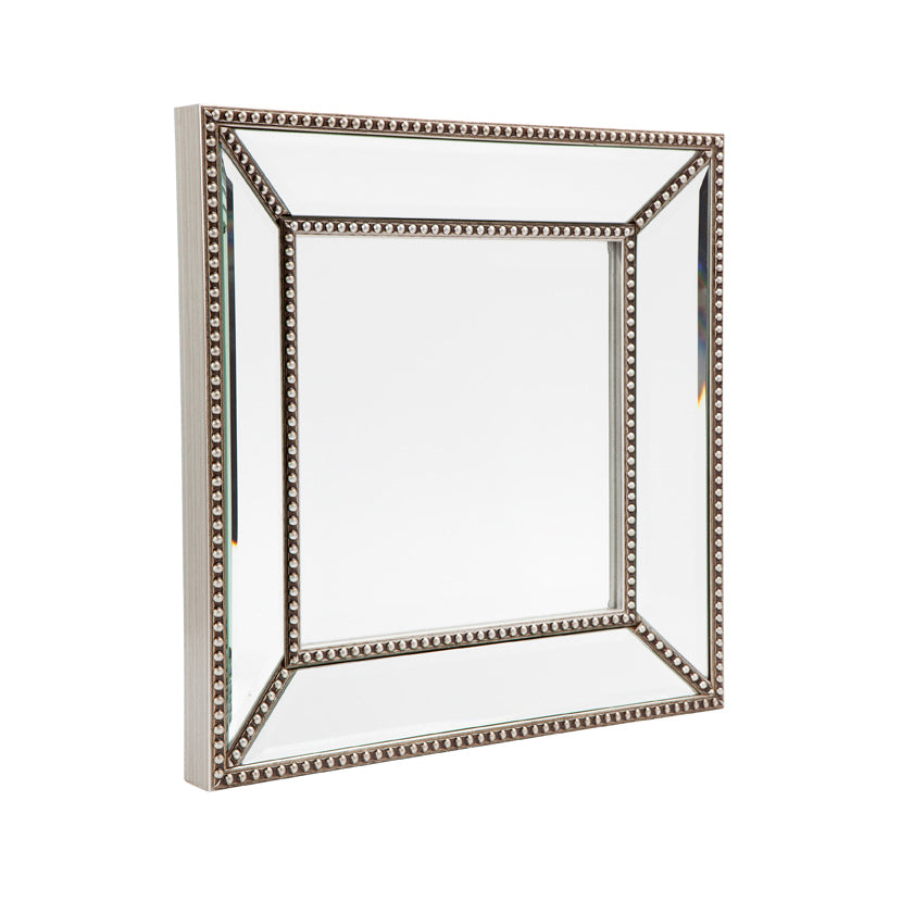 Zeta Wall Mirror - Small Antique Silver