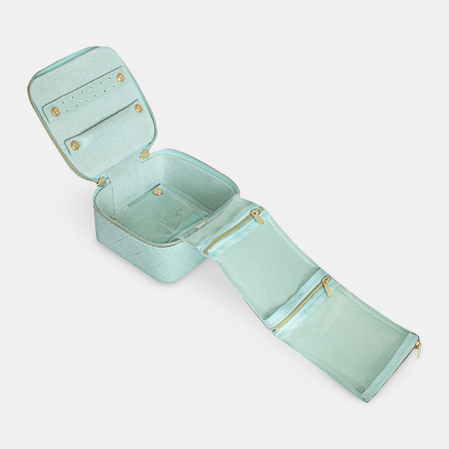 Large Jewellery Cube - Woven Teal