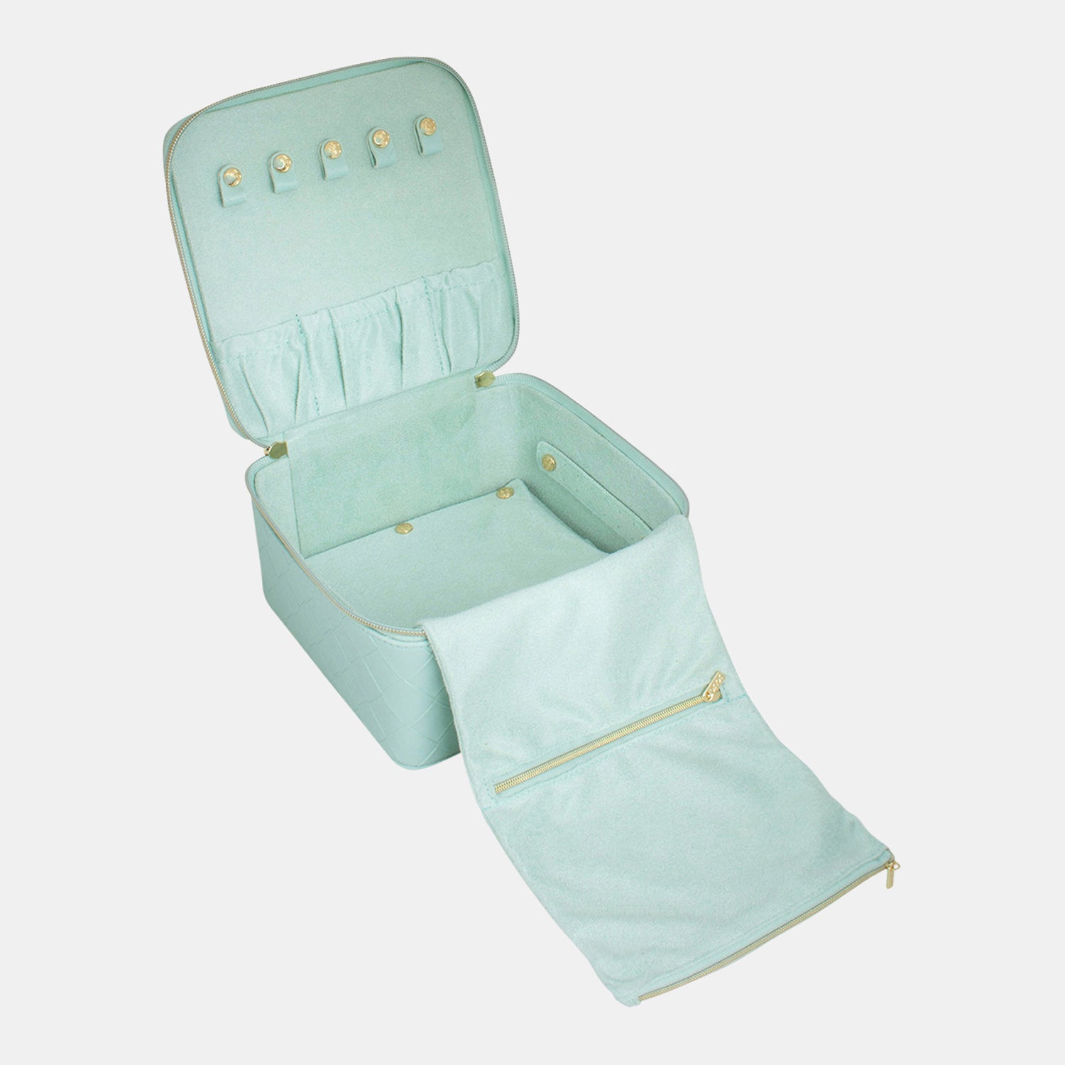 Large Jewellery Cube - Woven Teal