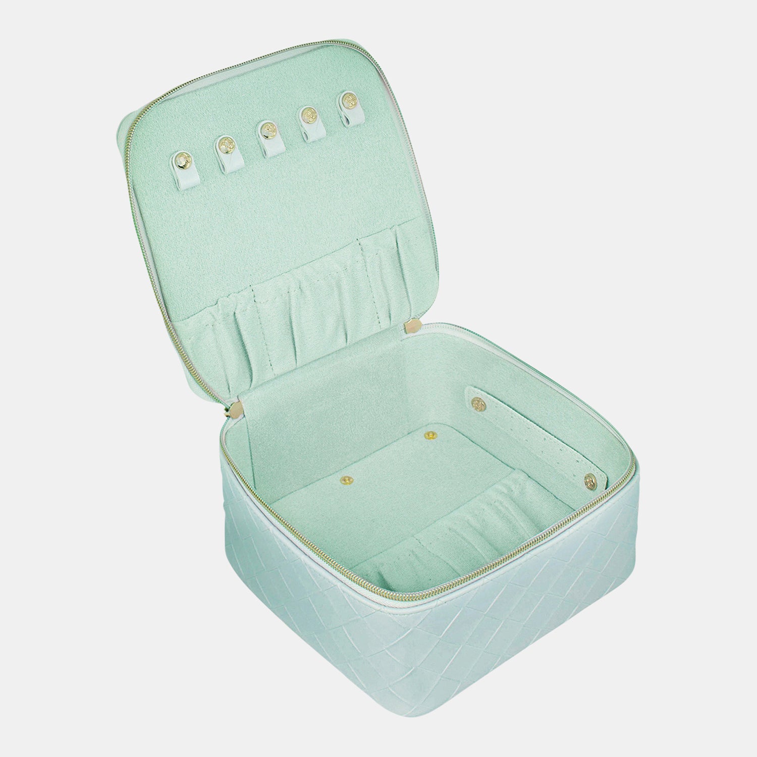 Large Jewellery Cube - Woven Teal