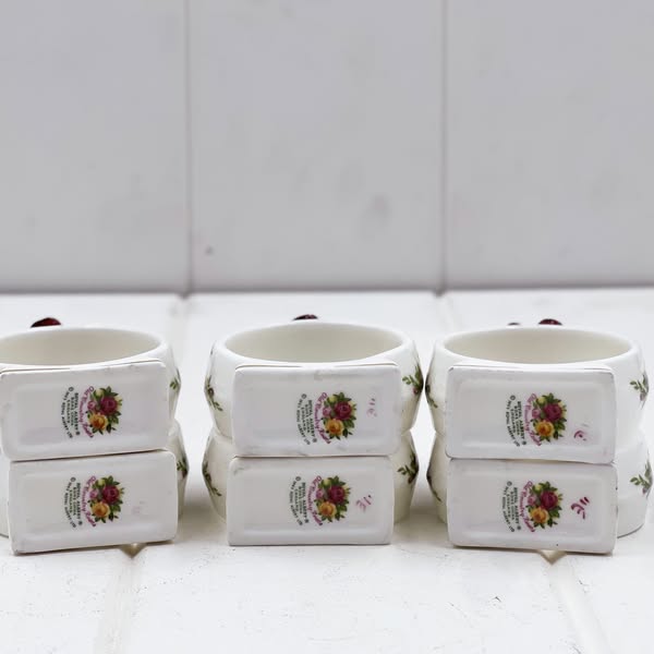 Royal Albert Old Country Rose Six Napkin Rings