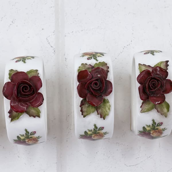 Royal Albert Old Country Rose Six Napkin Rings