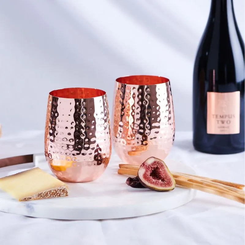 Stemless Copper Glasses
