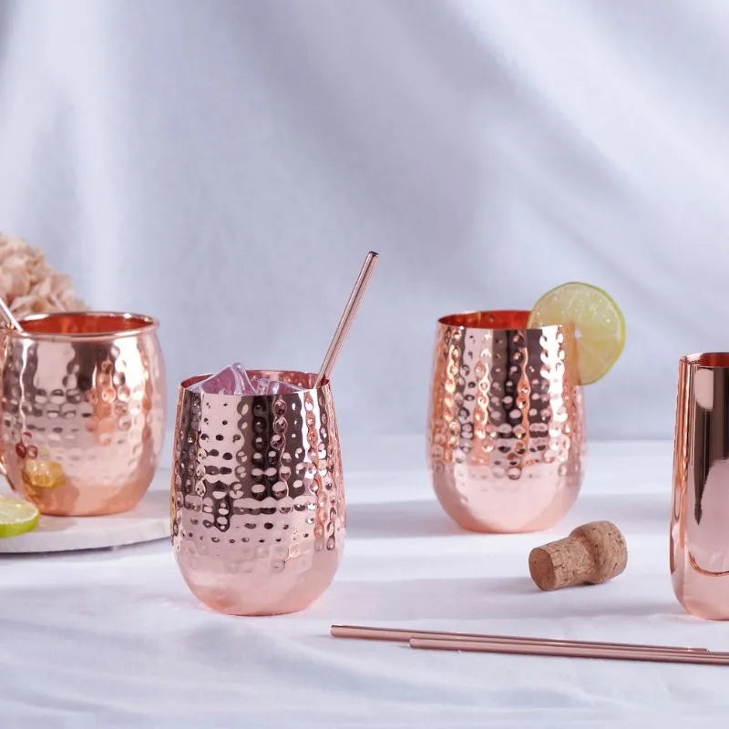 Stemless Copper Glasses