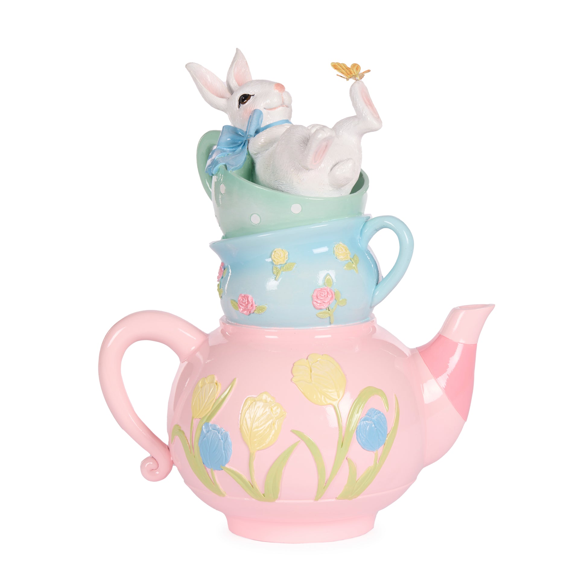 33cm Pastel PipedTeatime Bunny Stack