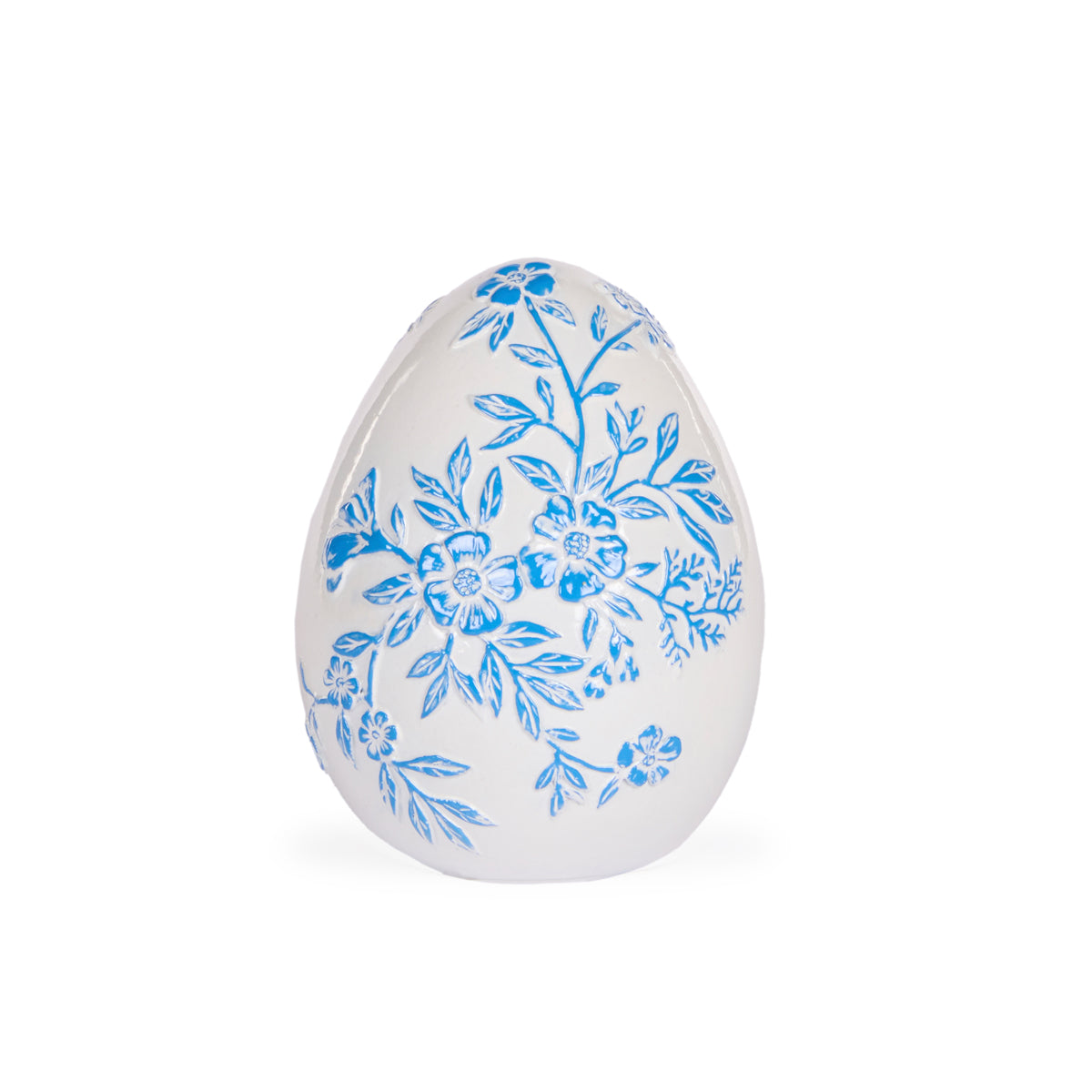 11cm Blue and White Floral Egg