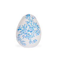 11cm Blue and White Floral Egg