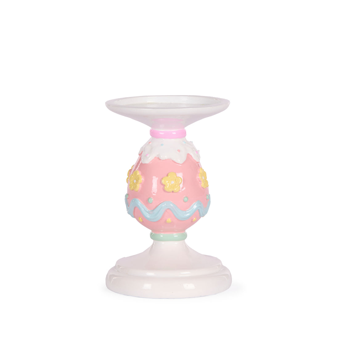 14cm Pastel Piped Egg Candle Holder