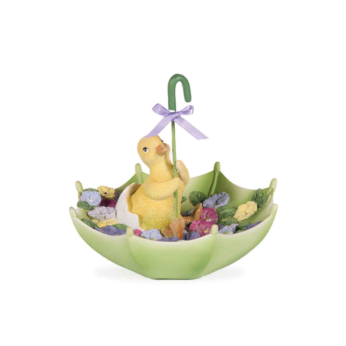 Mr Duck in Pansy Umbrella