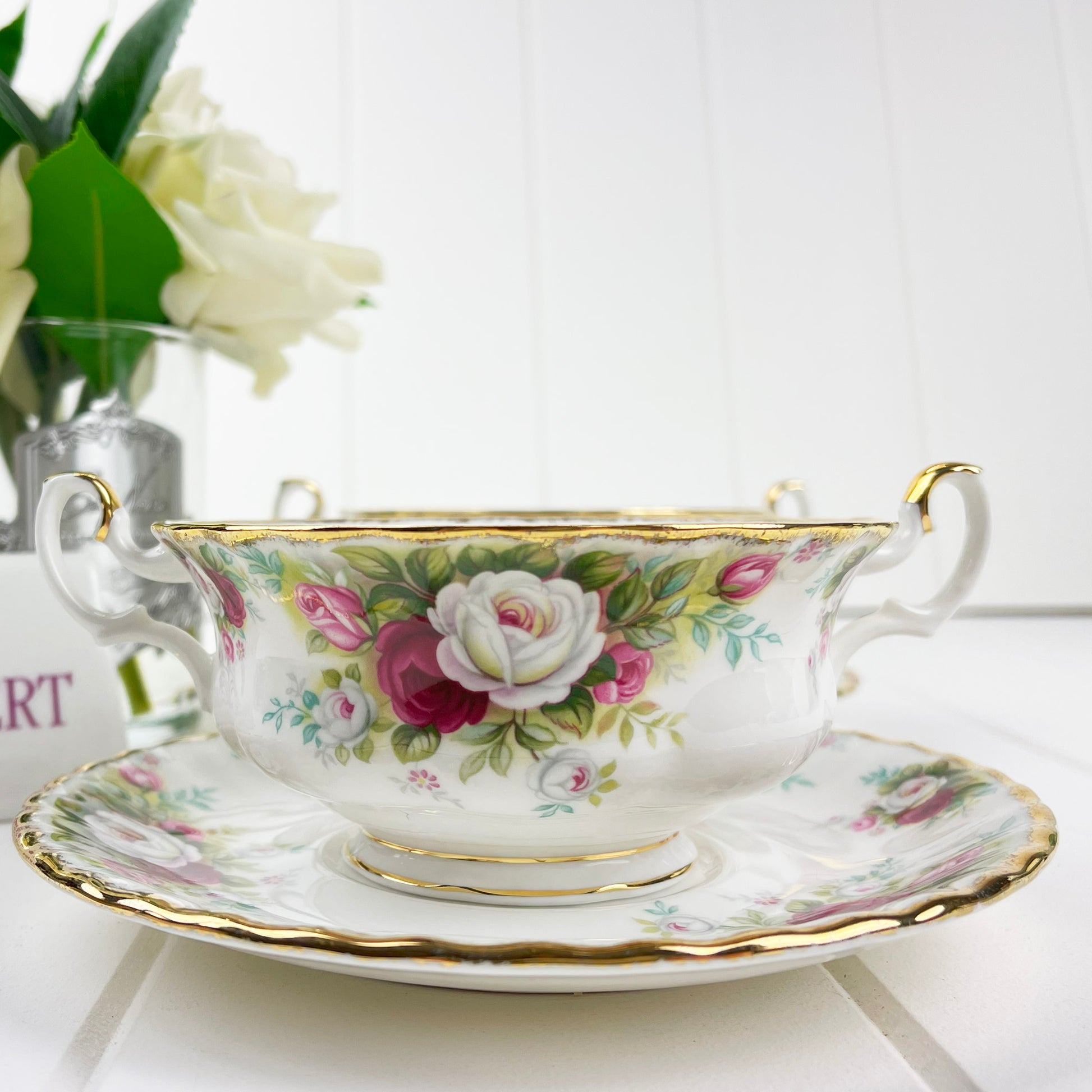 Royal Albert Vintage Celebration Soup Coupe and Saucer