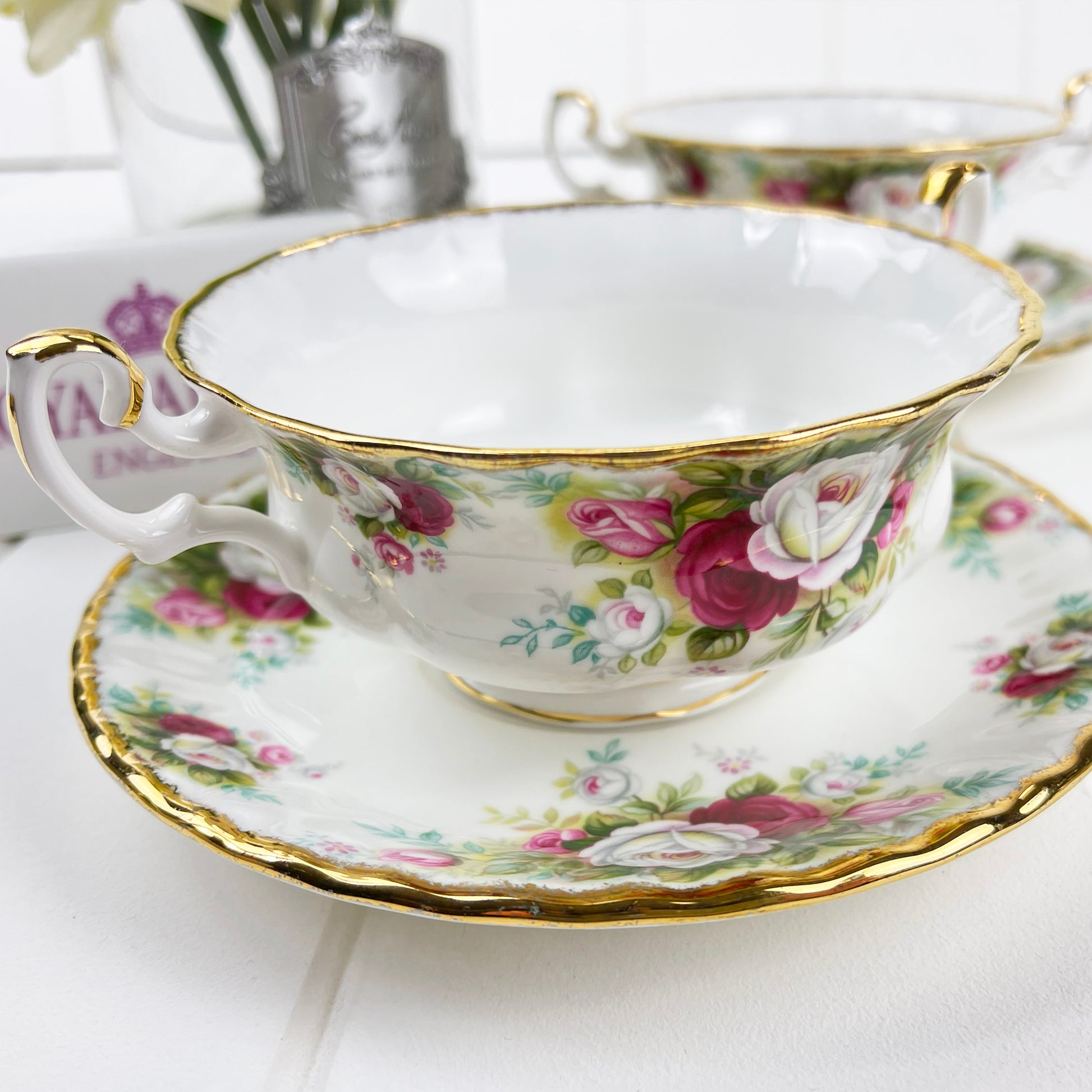 Royal Albert Vintage Celebration Soup Coupe and Saucer