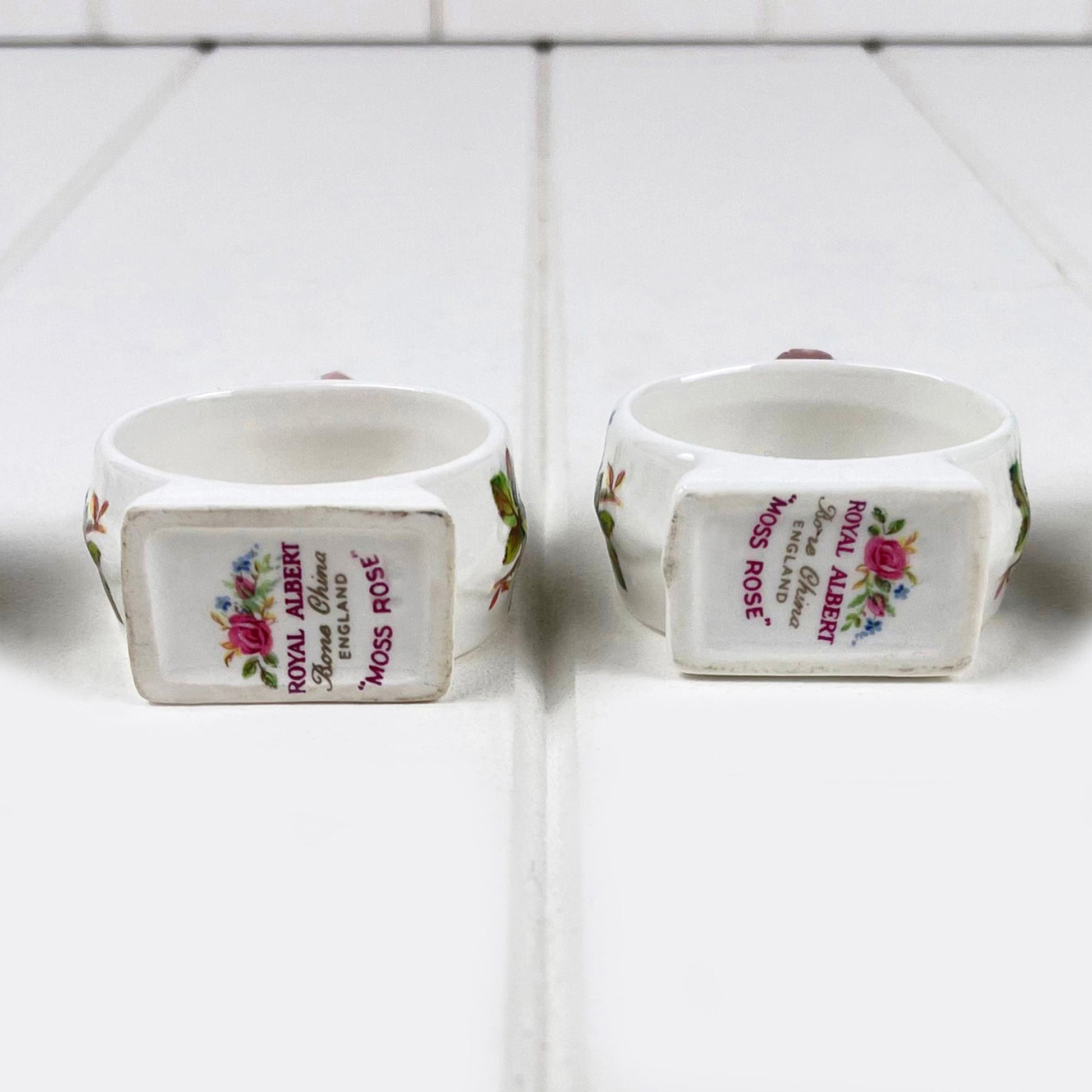 Royal Albert Vintage Moss Rose Set of 4 Napkin Rings