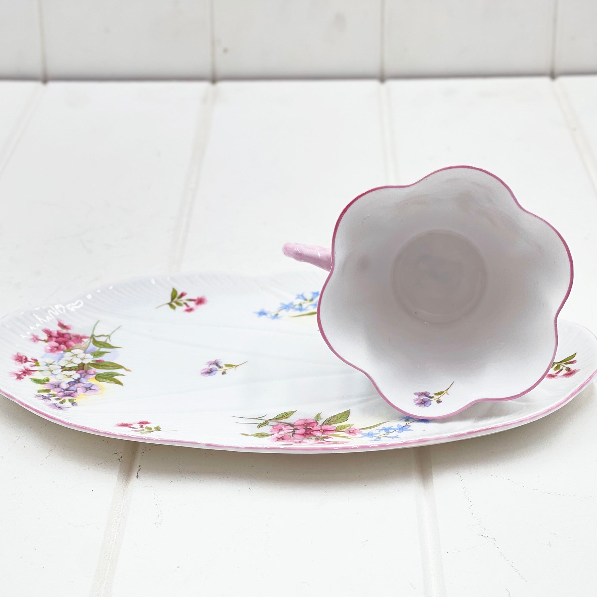 Shelley Dainty Stocks Tennis Plate & Cup