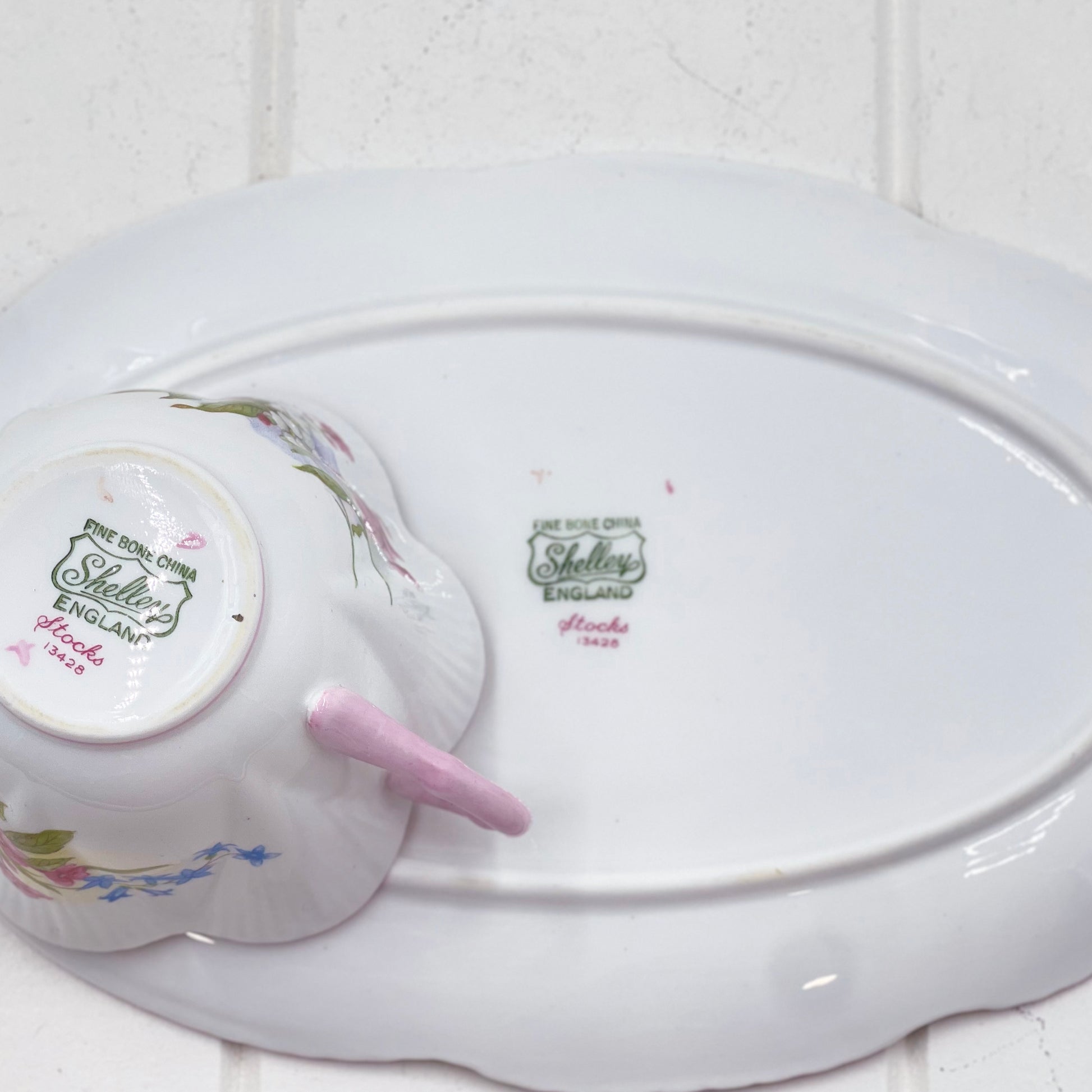 Shelley Dainty Stocks Tennis Plate & Cup