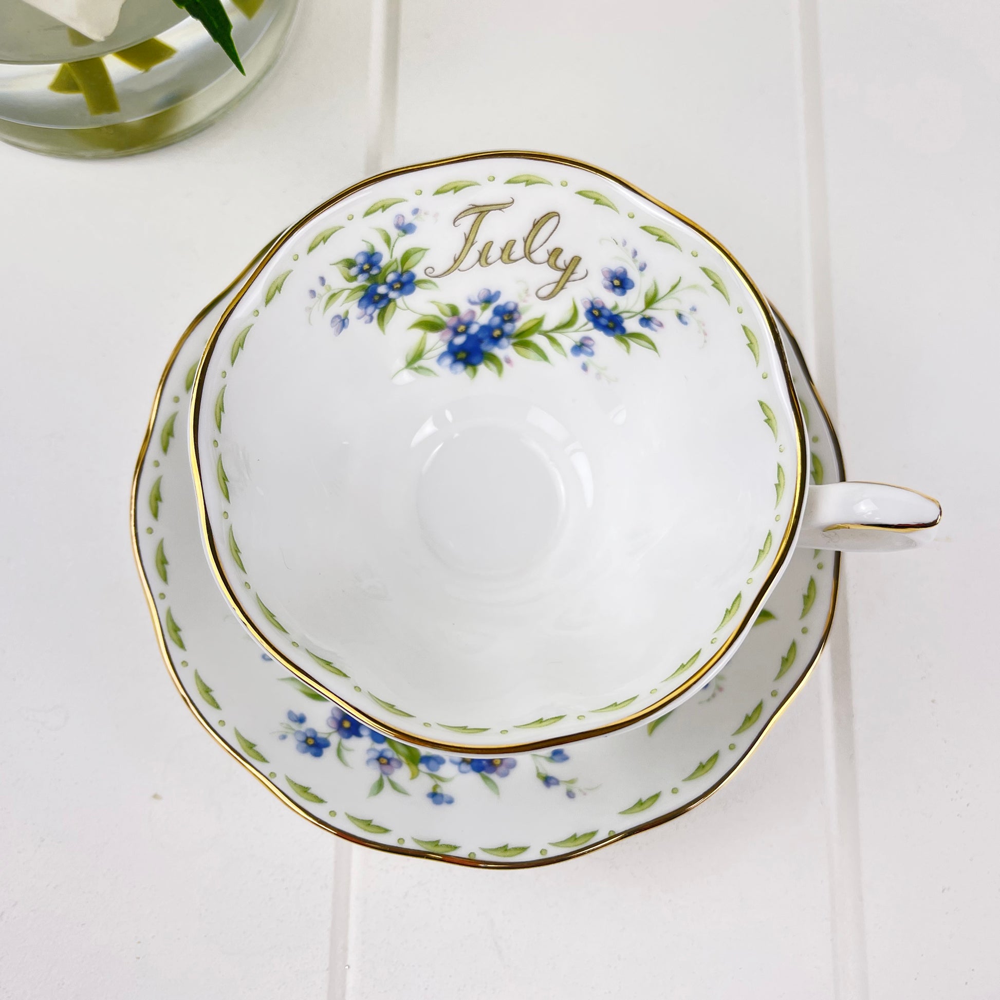 Royal Albert Flower of the Month - July Forget-Me-Not Breakfast Cup Duo