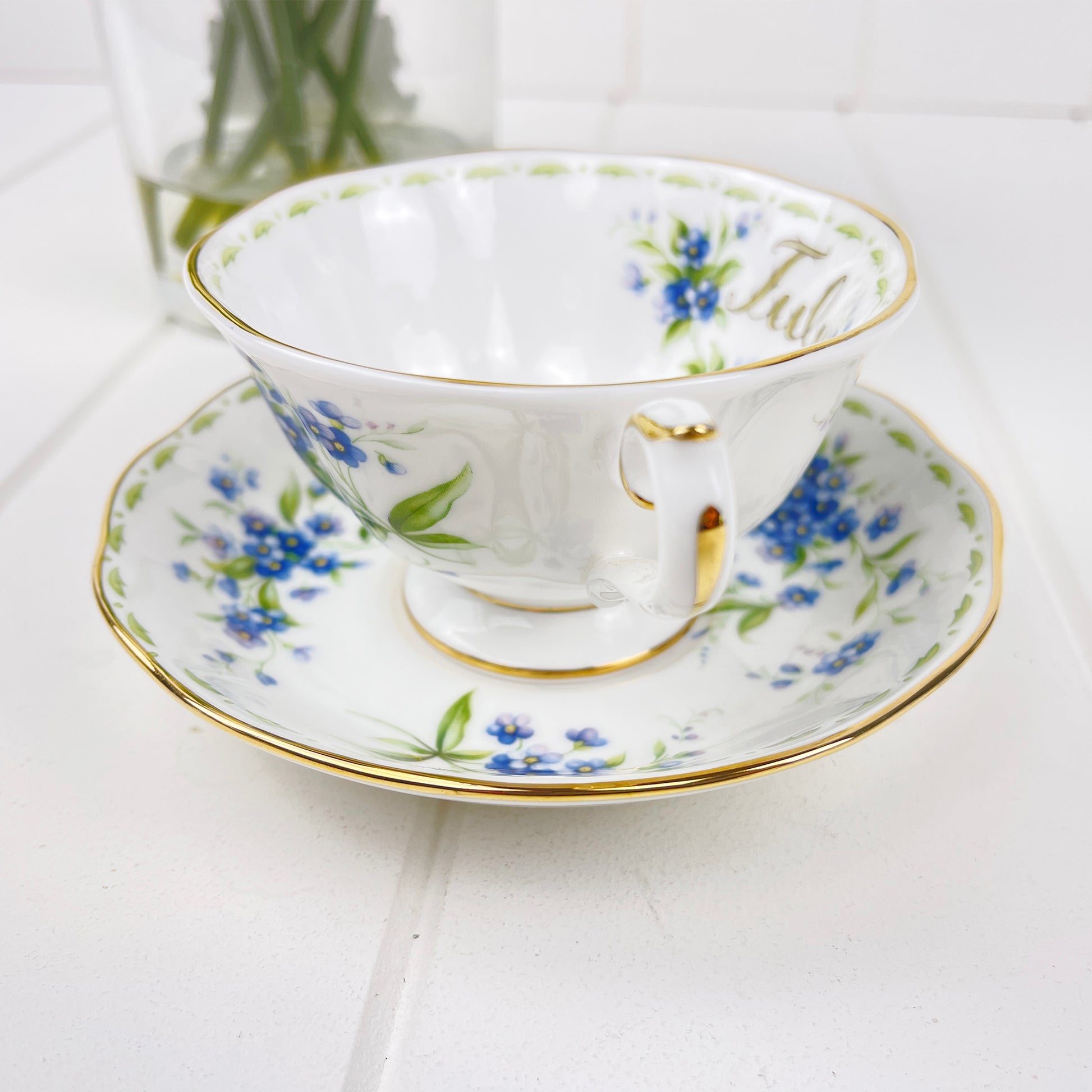 Royal Albert Flower of the Month - July Forget-Me-Not Breakfast Cup Duo