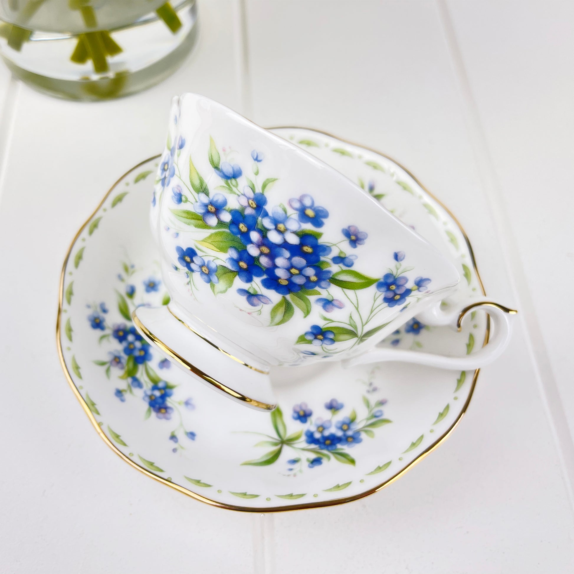 Royal Albert Flower of the Month - July Forget-Me-Not Breakfast Cup Duo