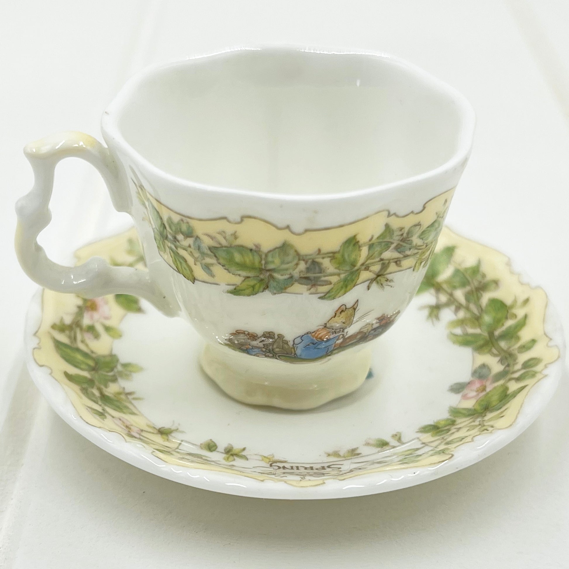 Royal Doulton Brambly Hedge Miniature Spring Teacup and Saucer Duo