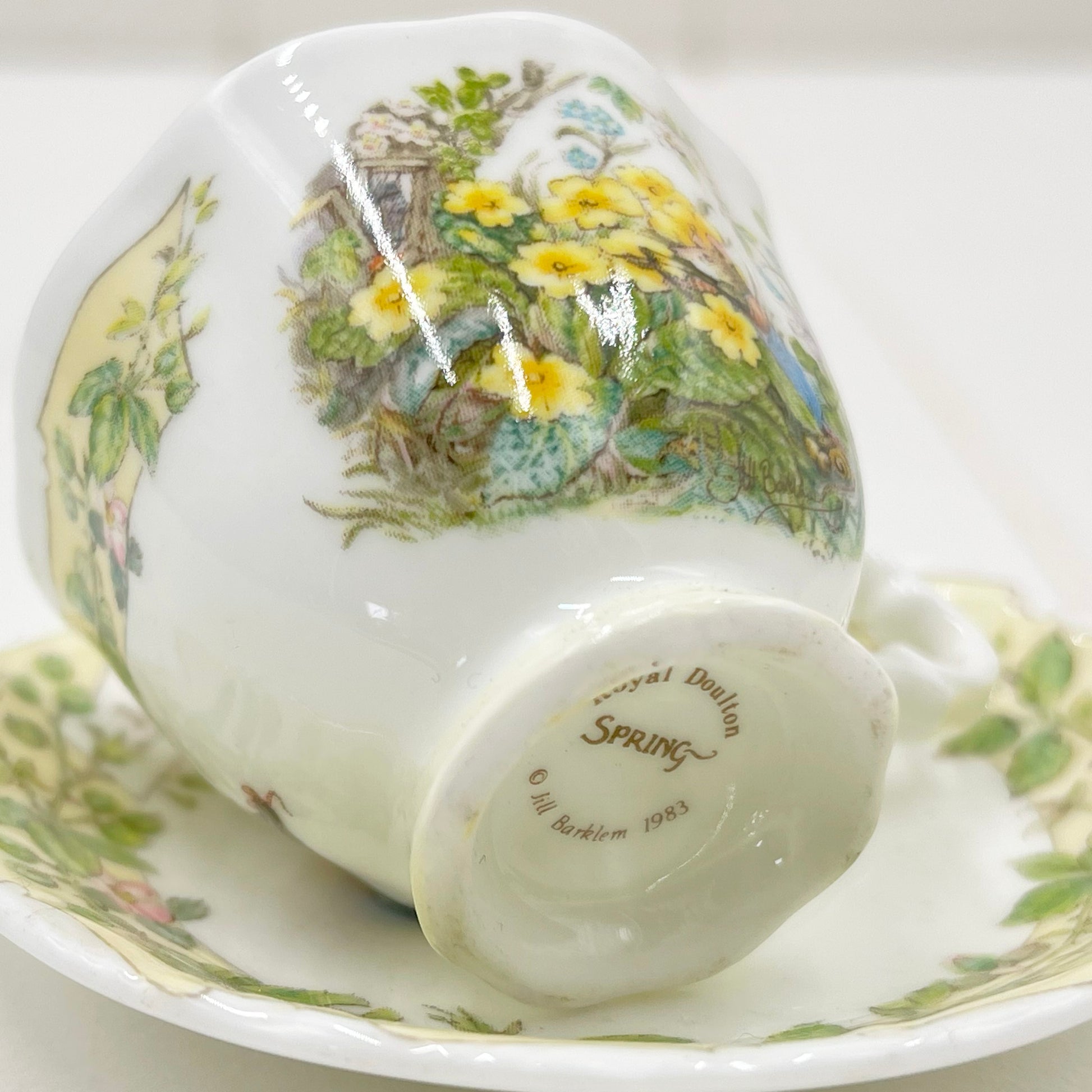 Royal Doulton Brambly Hedge Miniature Spring Teacup and Saucer Duo