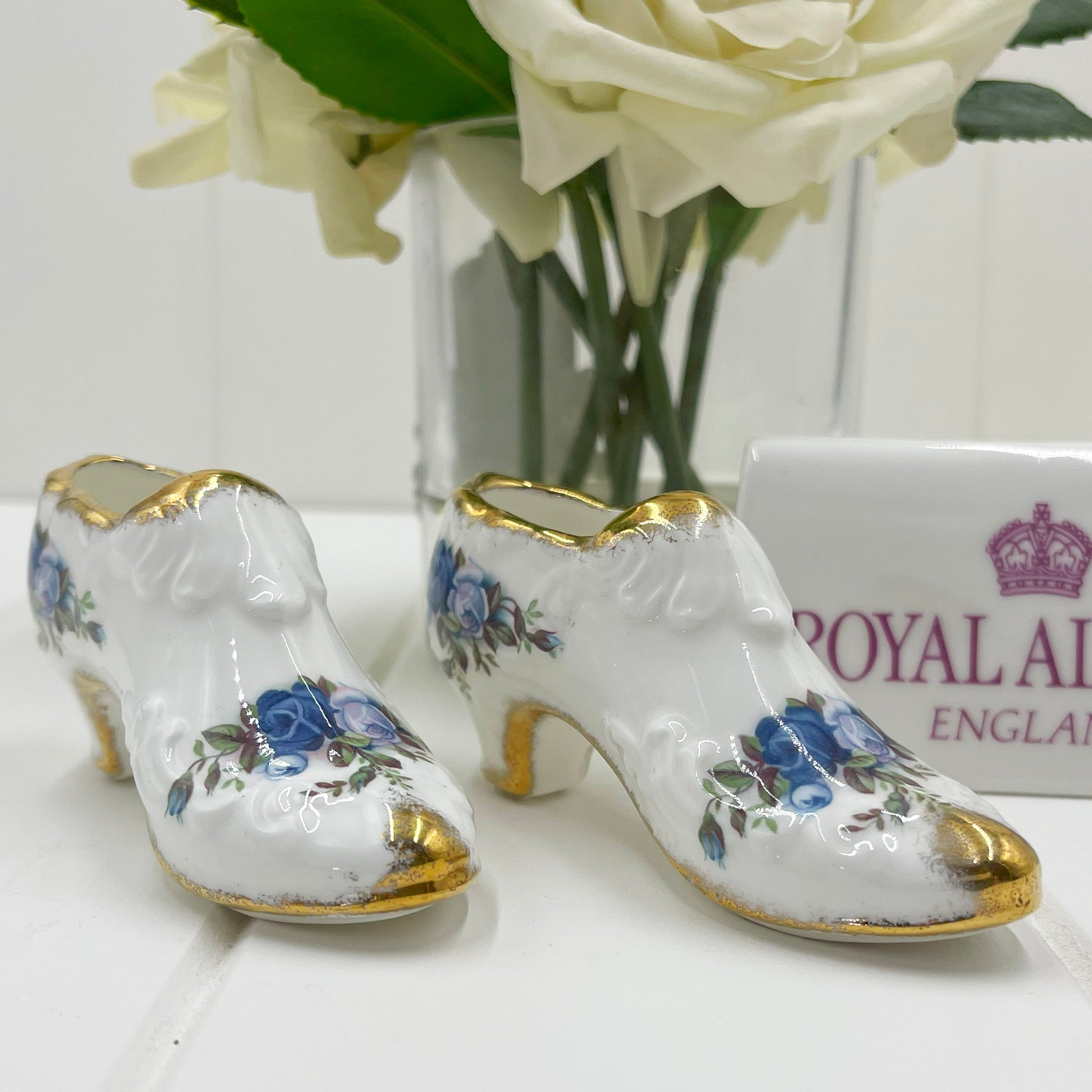 Royal Albert Vintage Moonlight Rose Pair of Shoes
