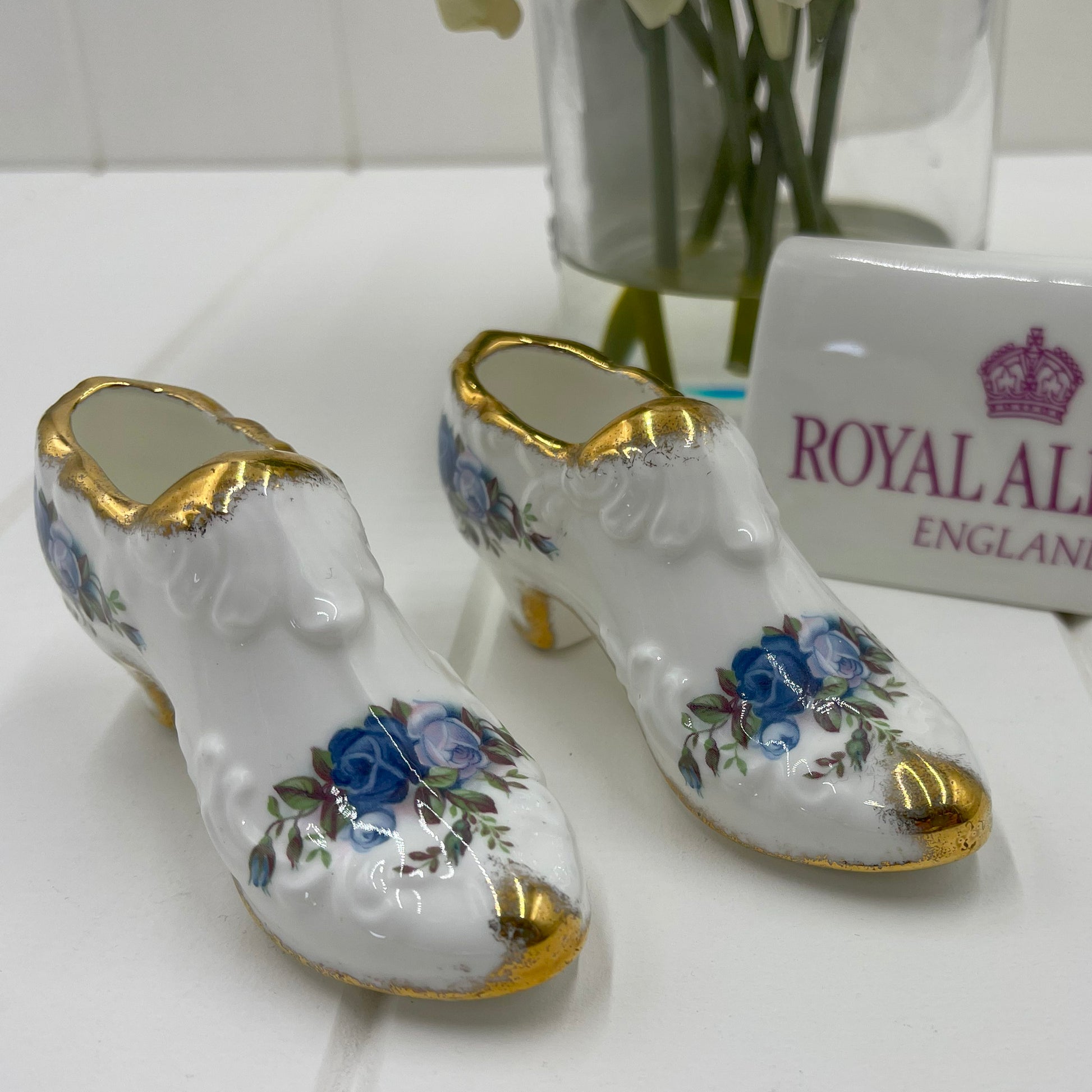 Royal Albert Vintage Moonlight Rose Pair of Shoes