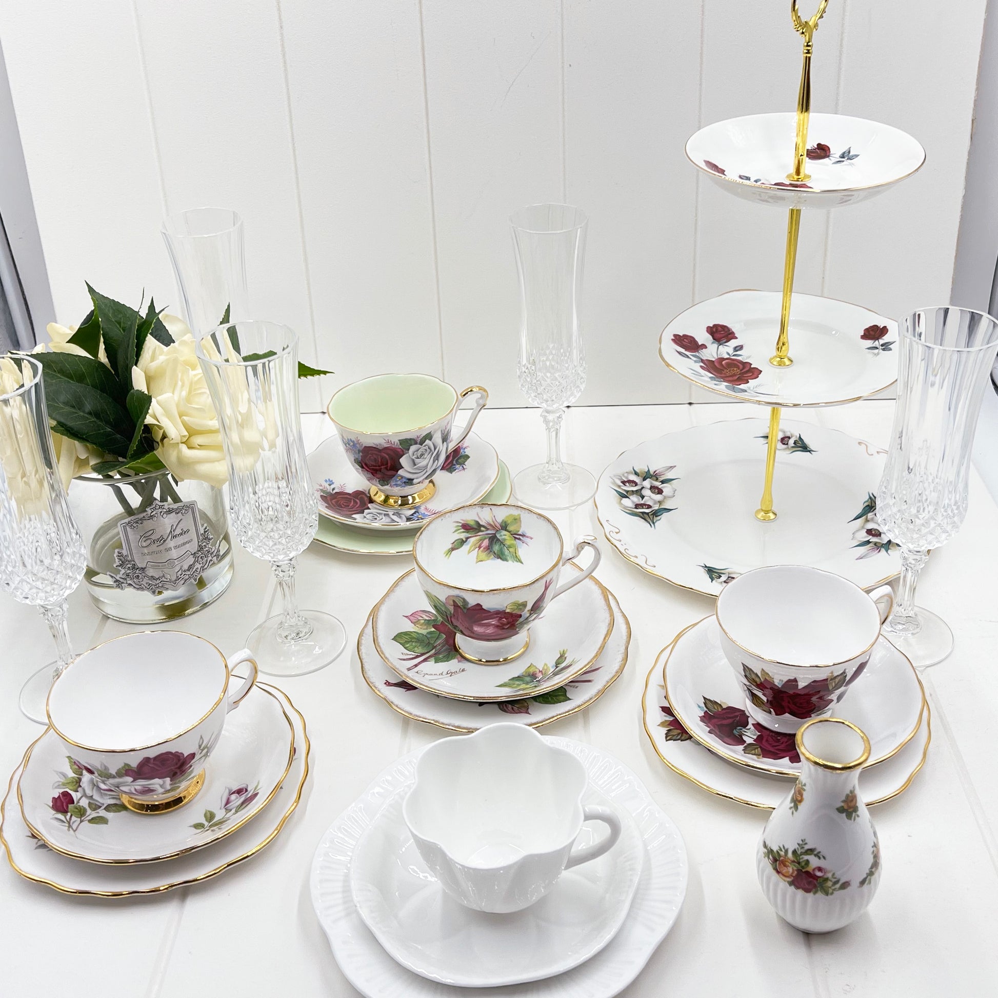 Royal Albert, Shelley, Queen Anne, Duchess, Colclough Crazy High Tea Set