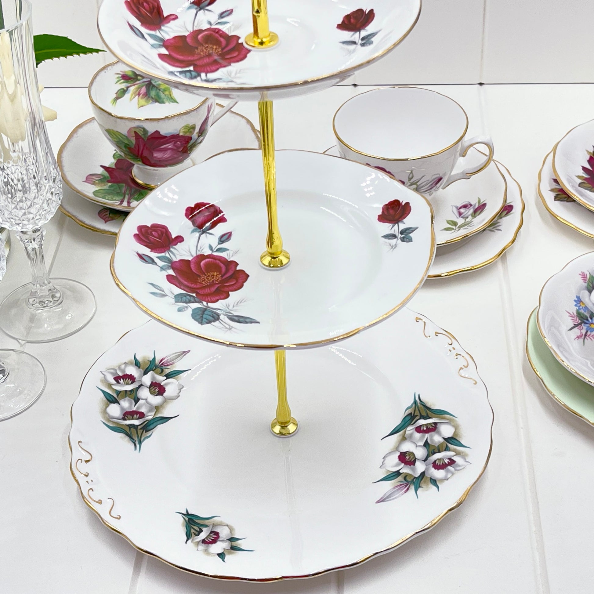 Royal Albert, Shelley, Queen Anne, Duchess, Colclough Crazy High Tea Set