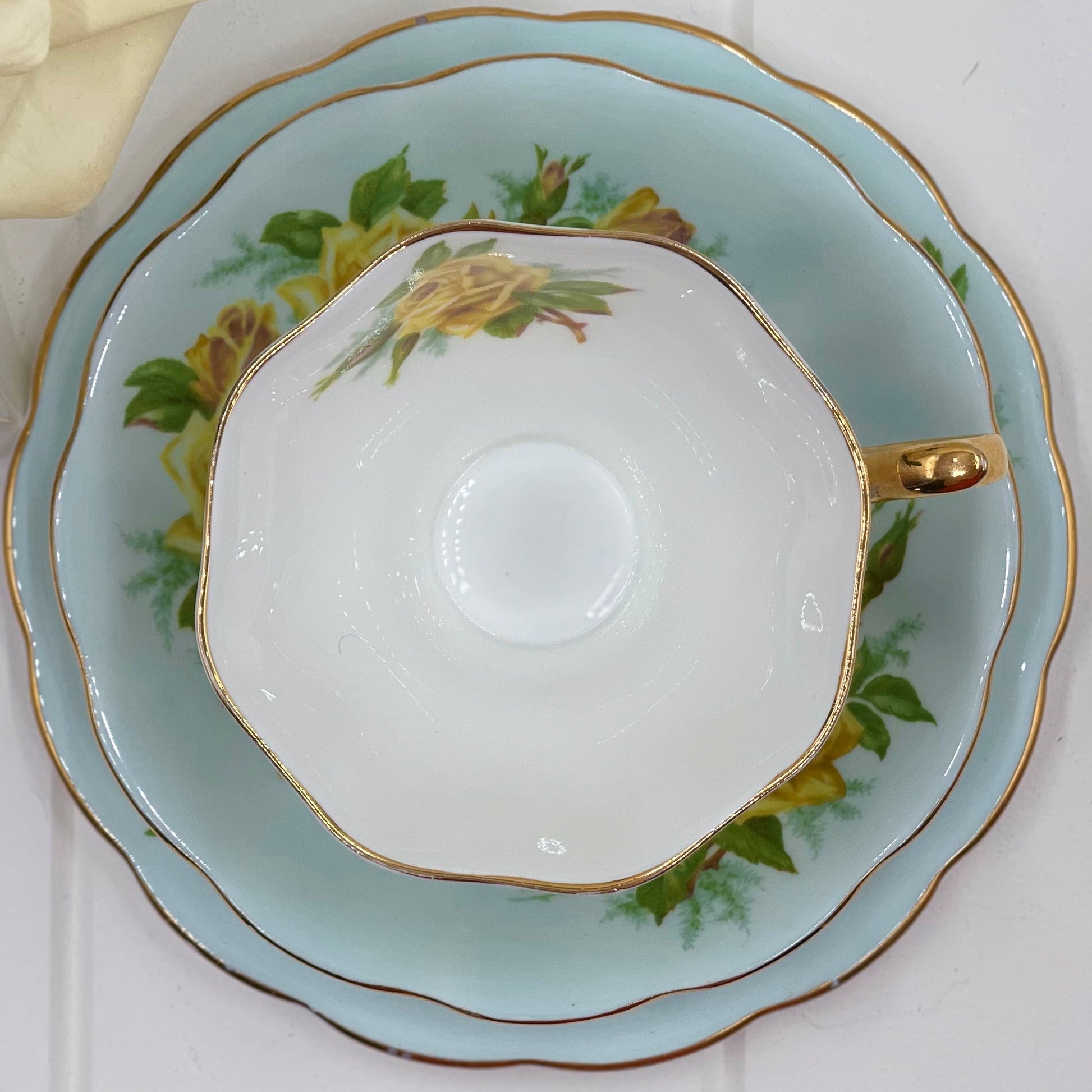 Royal Albert Tea Rose on Turquoise Colourway Trio