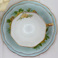 Royal Albert Tea Rose on Turquoise Colourway Trio