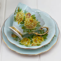 Royal Albert Tea Rose on Turquoise Colourway Trio