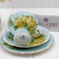 Royal Albert Tea Rose on Turquoise Colourway Trio
