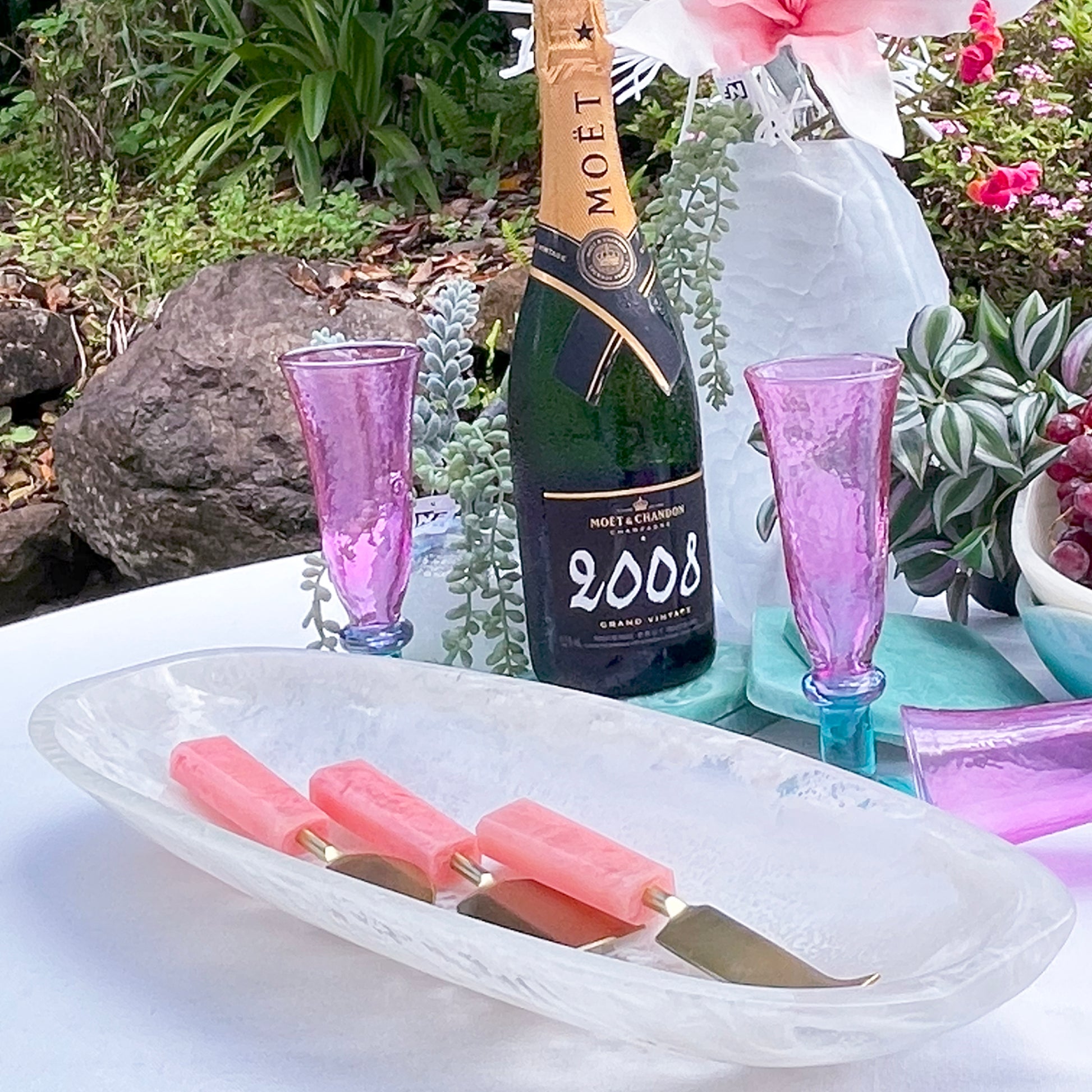 Benny Set of 3 Cheese Knives - pink
