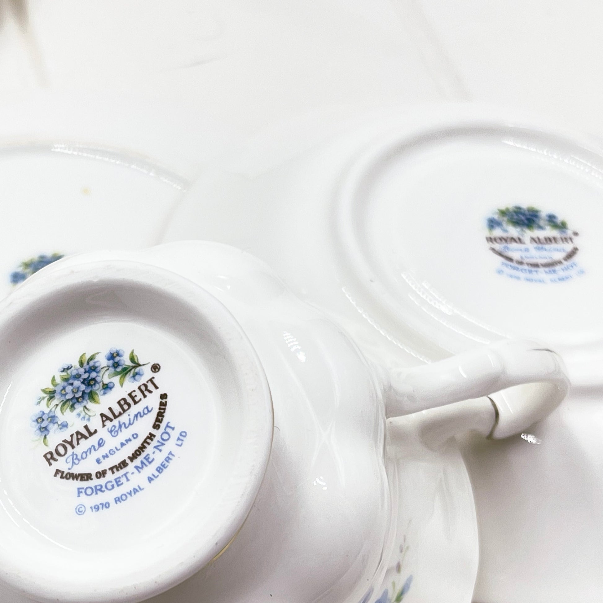 Royal Albert Vintage Flower of the Month July Forget-Me-Not Trio