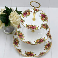 Royal Albert Vintage Old Country Roses Three Tier Cake Stand