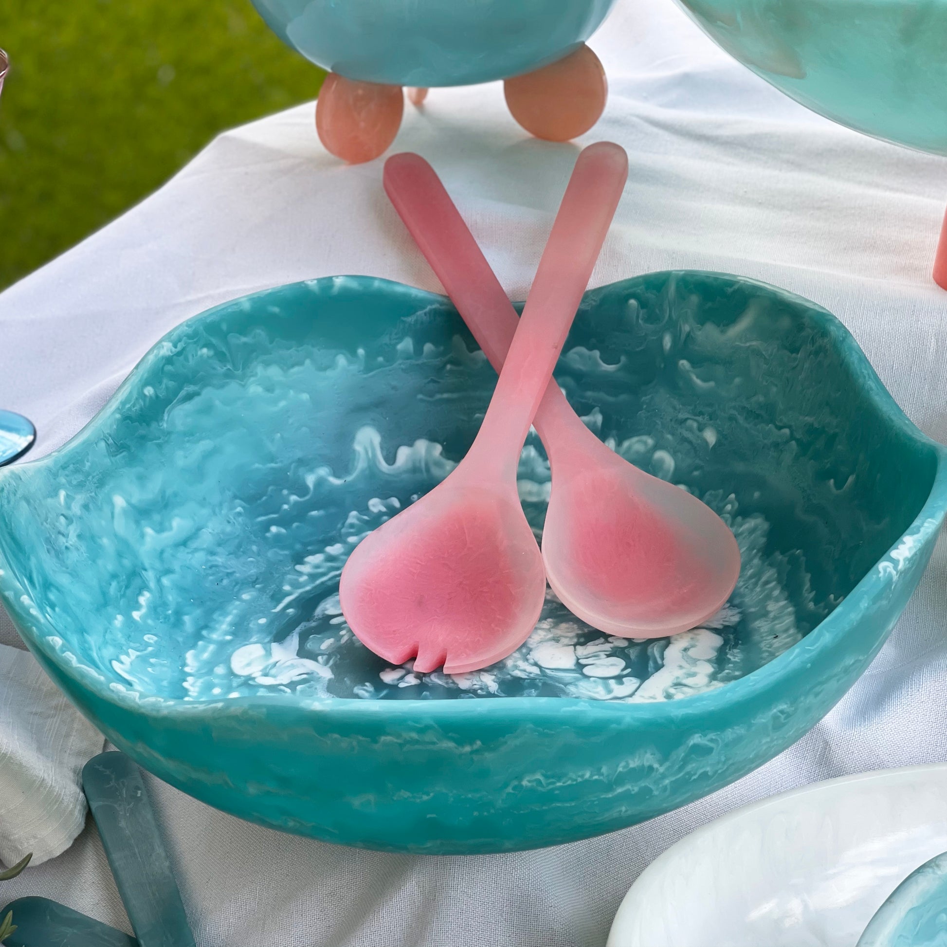 Lorne Salad Servers Pink