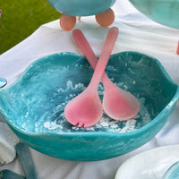 Lorne Salad Servers Pink