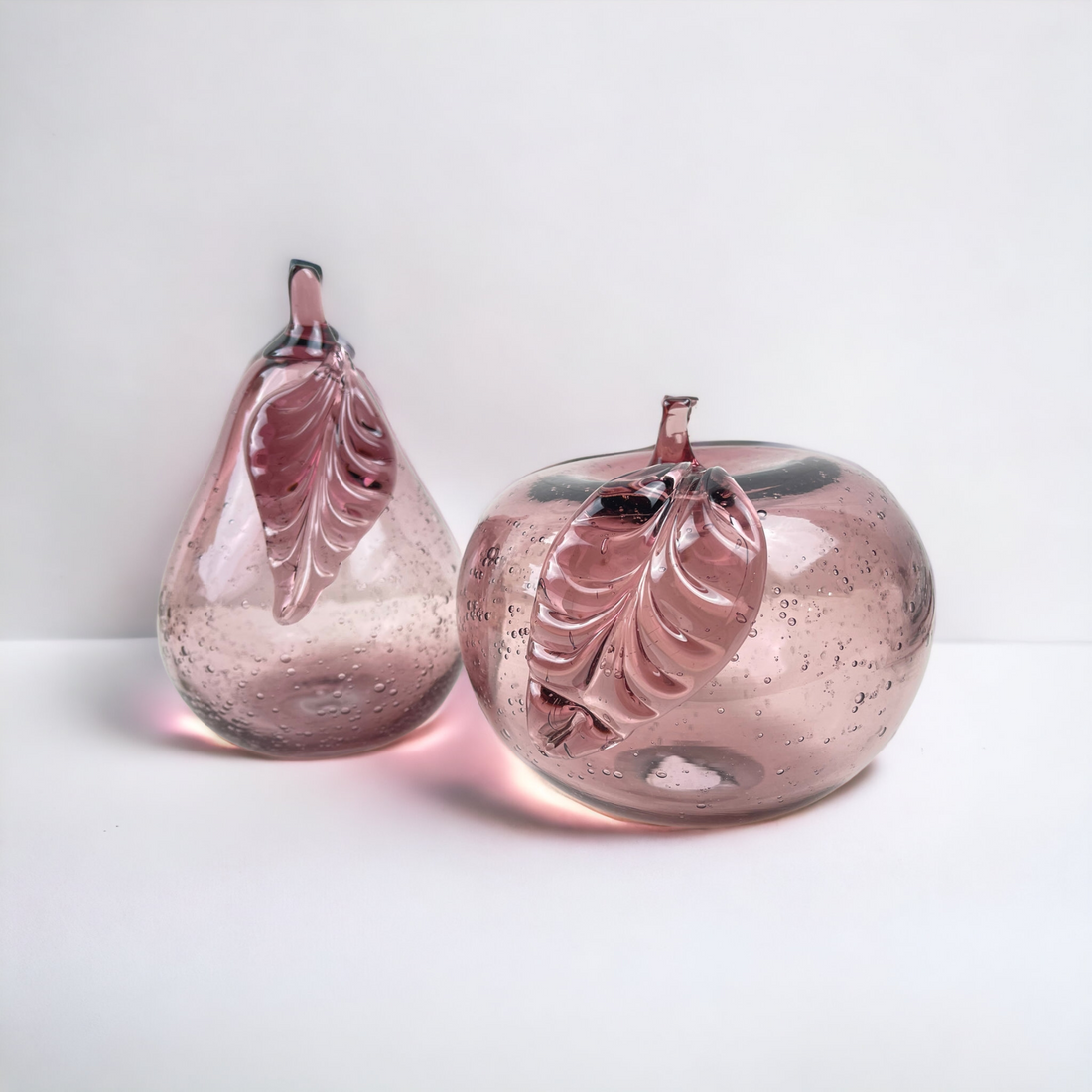 Charming Pink Glass Fruit Set