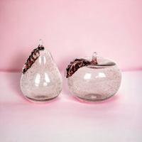 Charming Pink Glass Fruit Set