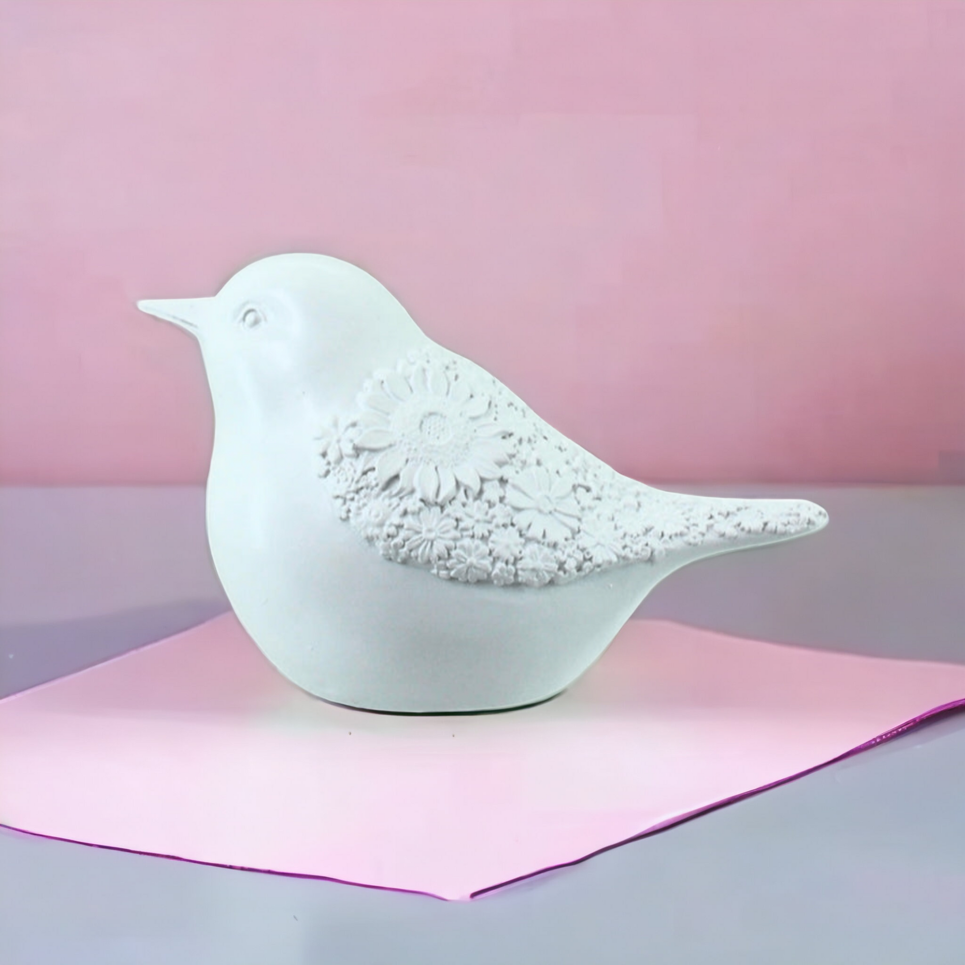 White Floral Bird