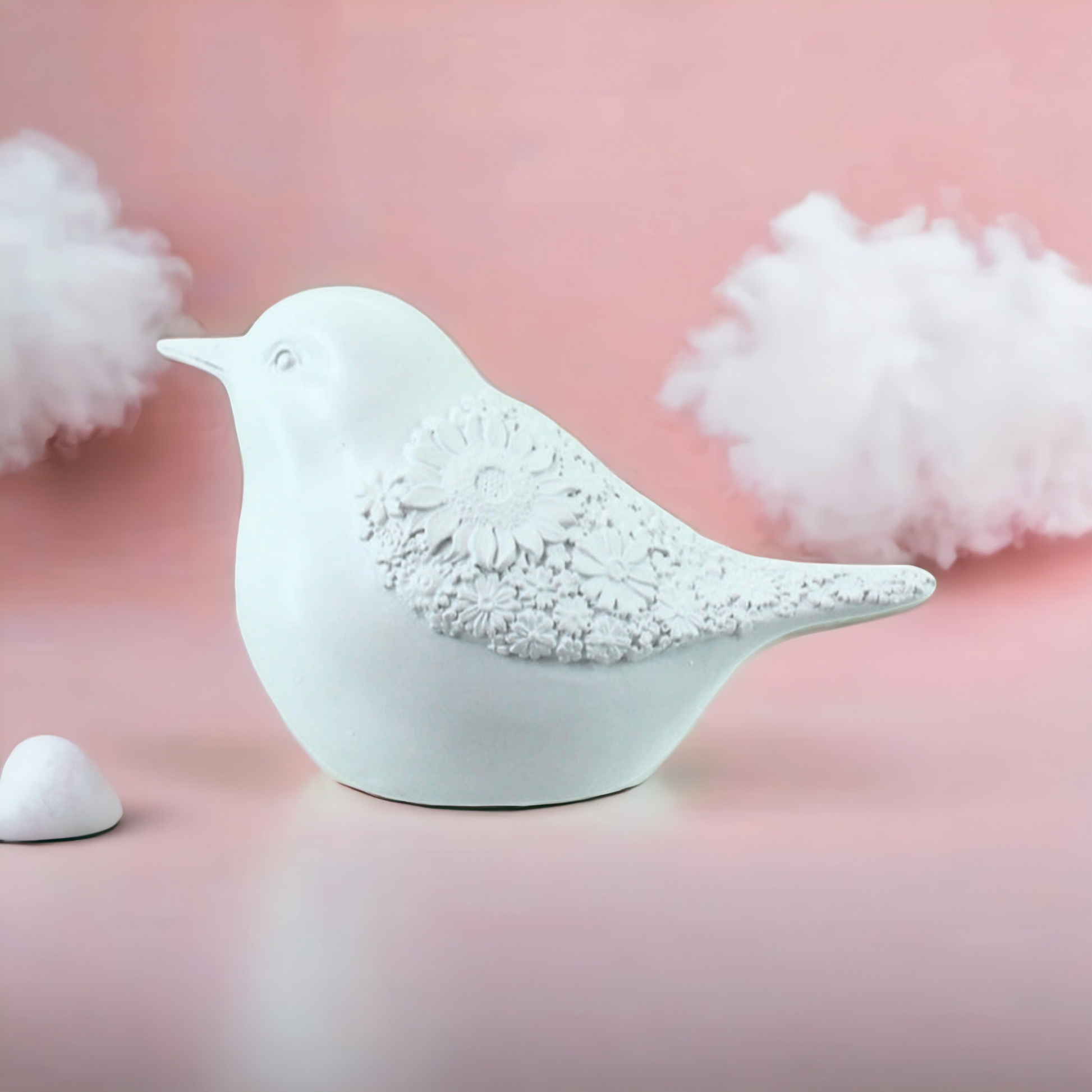 White Floral Bird