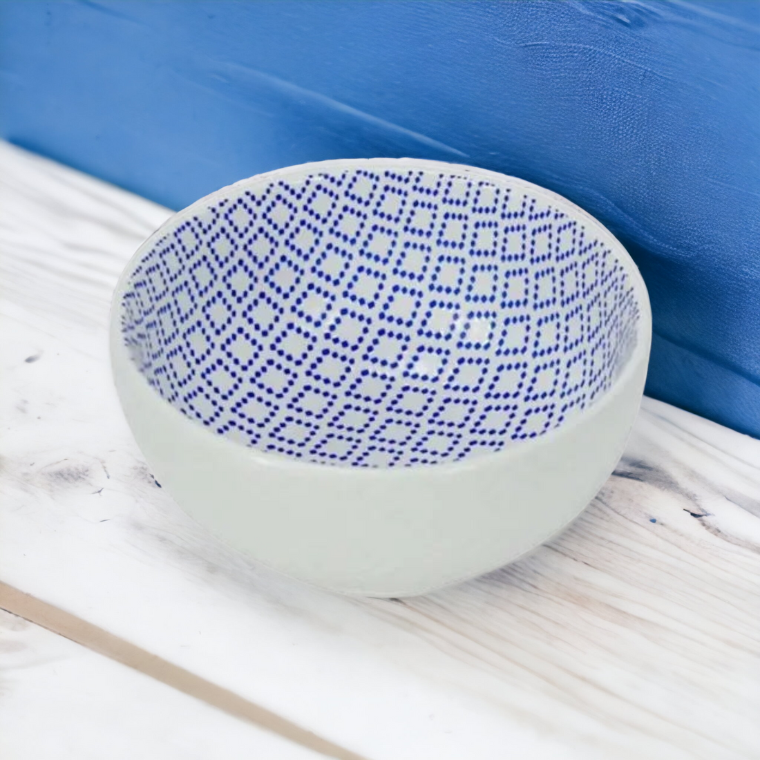 Ceramic Bowl - Diamond Blue