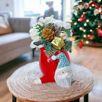 Santa Planter Red