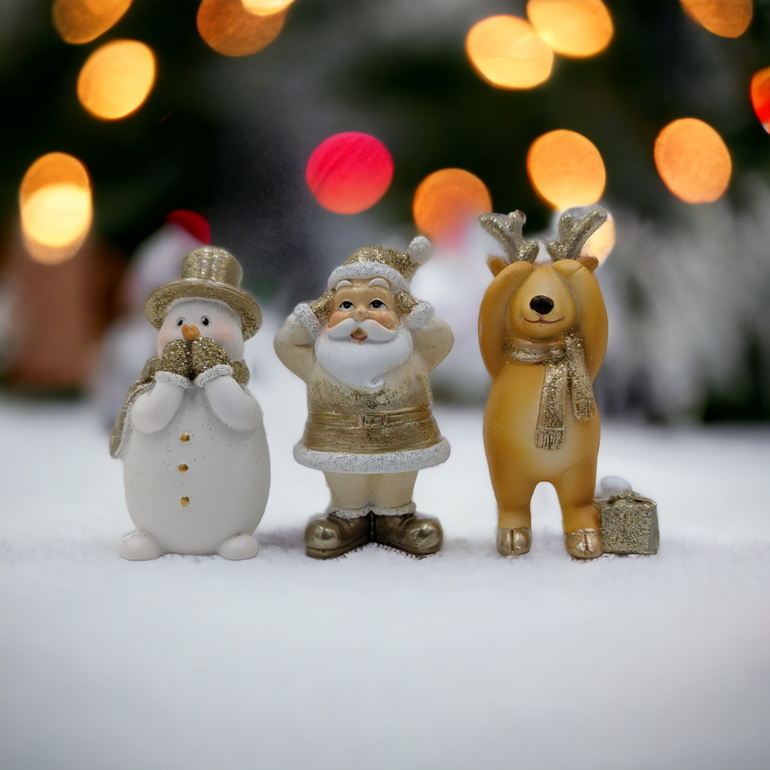 See, Say, Hear No Evil Santa, Snowman and Deer Trio