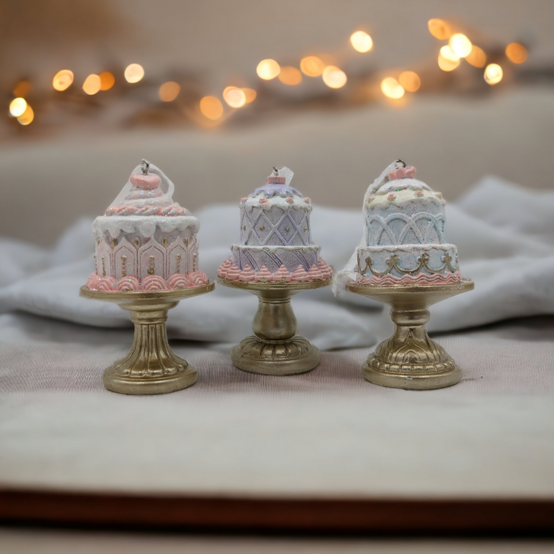 Two Tier Cake on Gold Stand
