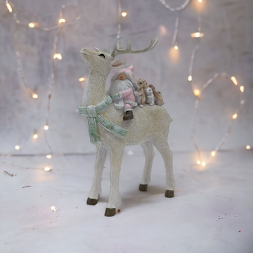 Reindeer with Gnome and Forest Friends