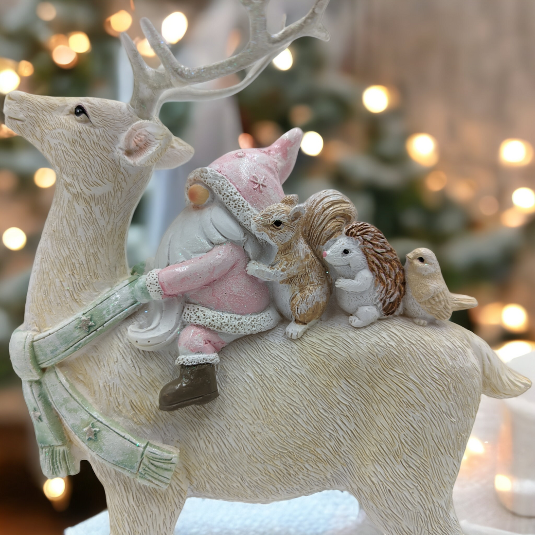 Reindeer with Gnome and Forest Friends