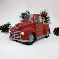 Light-Up North Pole Fire Truck with Santa and Dalmations Decoration